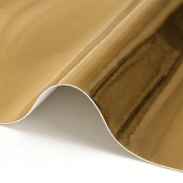 Designer Gloss Foiled Metallic Mirror Rexine Synthetic PU Leather For Bags Shoes